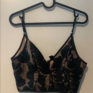 Cropped sparkly tank